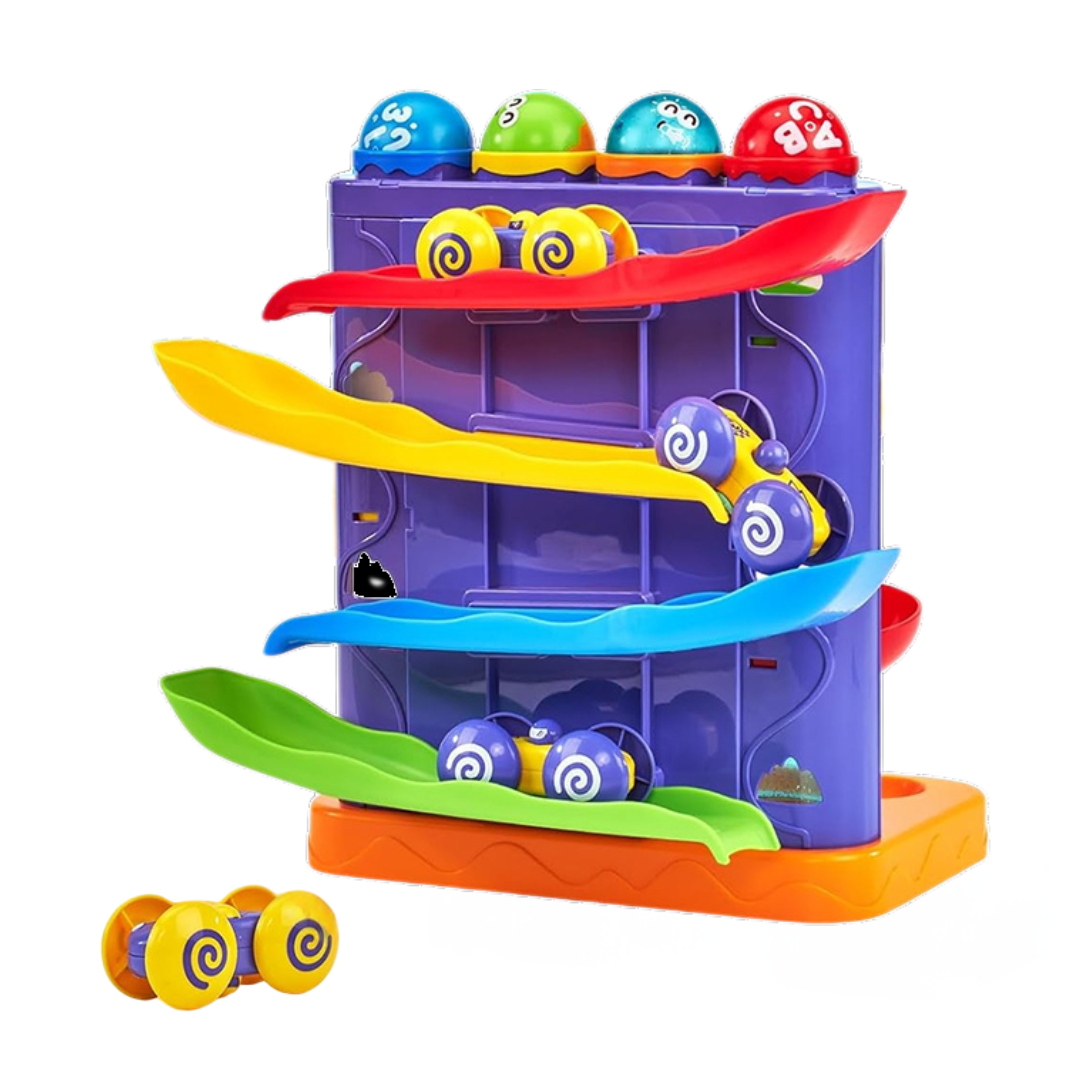 Montessori Ball Hammer Ramp Set with Mini Cars, Toddler Learning Game