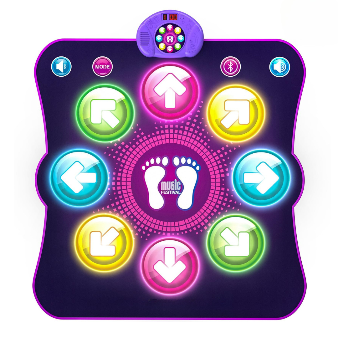 Light-Up Dance Mat for Kids, Bluetooth Music, Rechargeable Game Pad