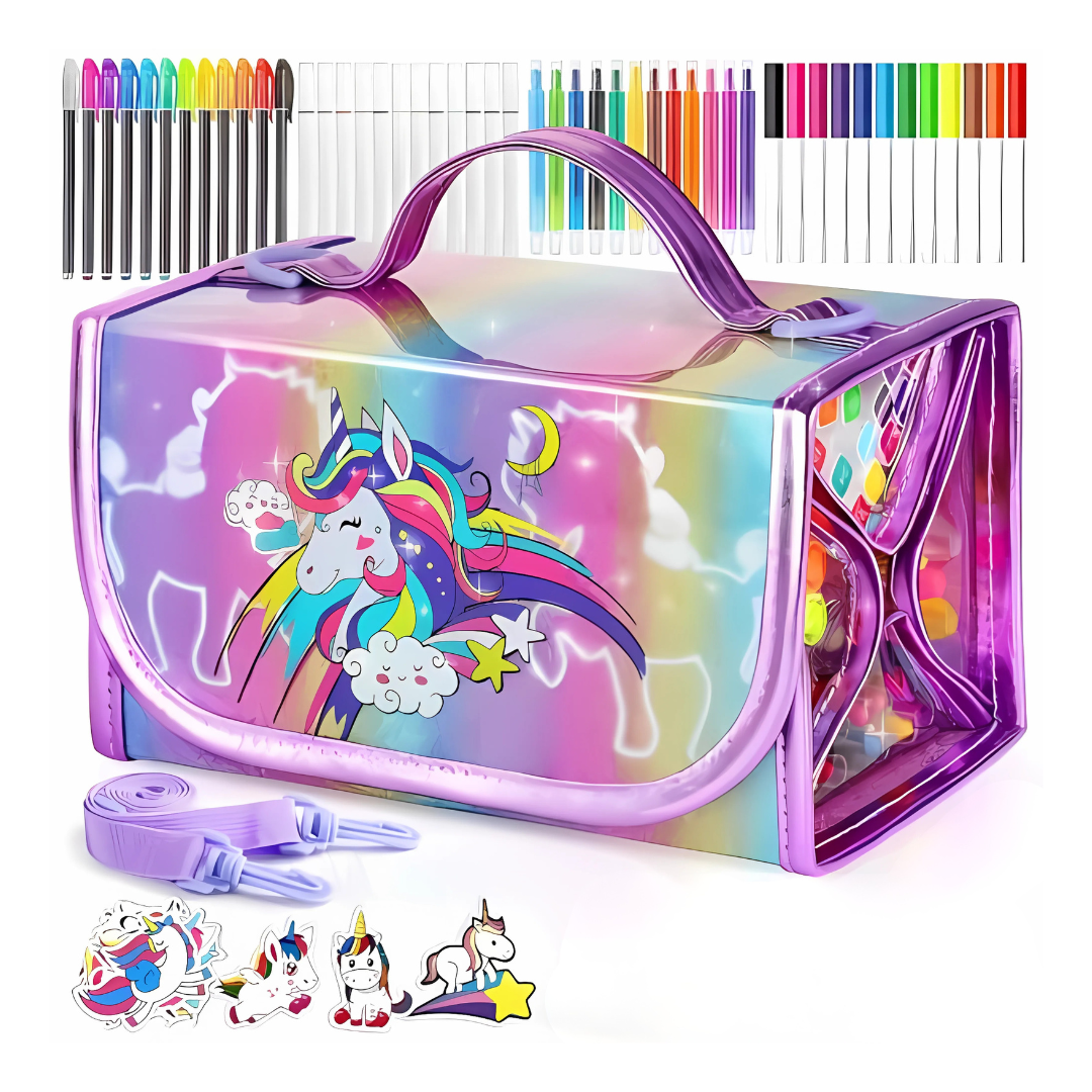 Unicorn Art Kit with Scented Pens, Pencil Case & 48 Drawing Tools