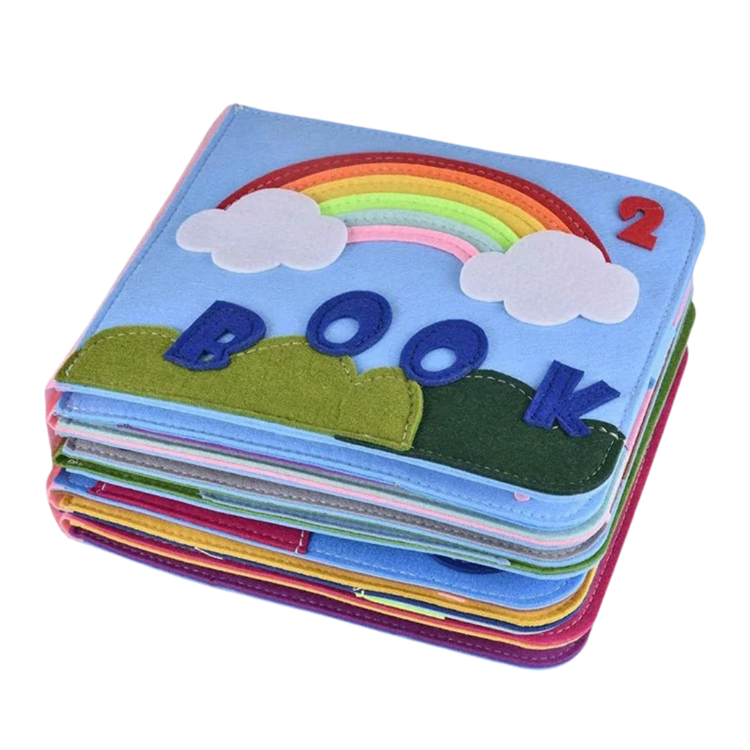 Quiet Book for Toddlers – 3D Felt Sensory Pages with Velcro Activities