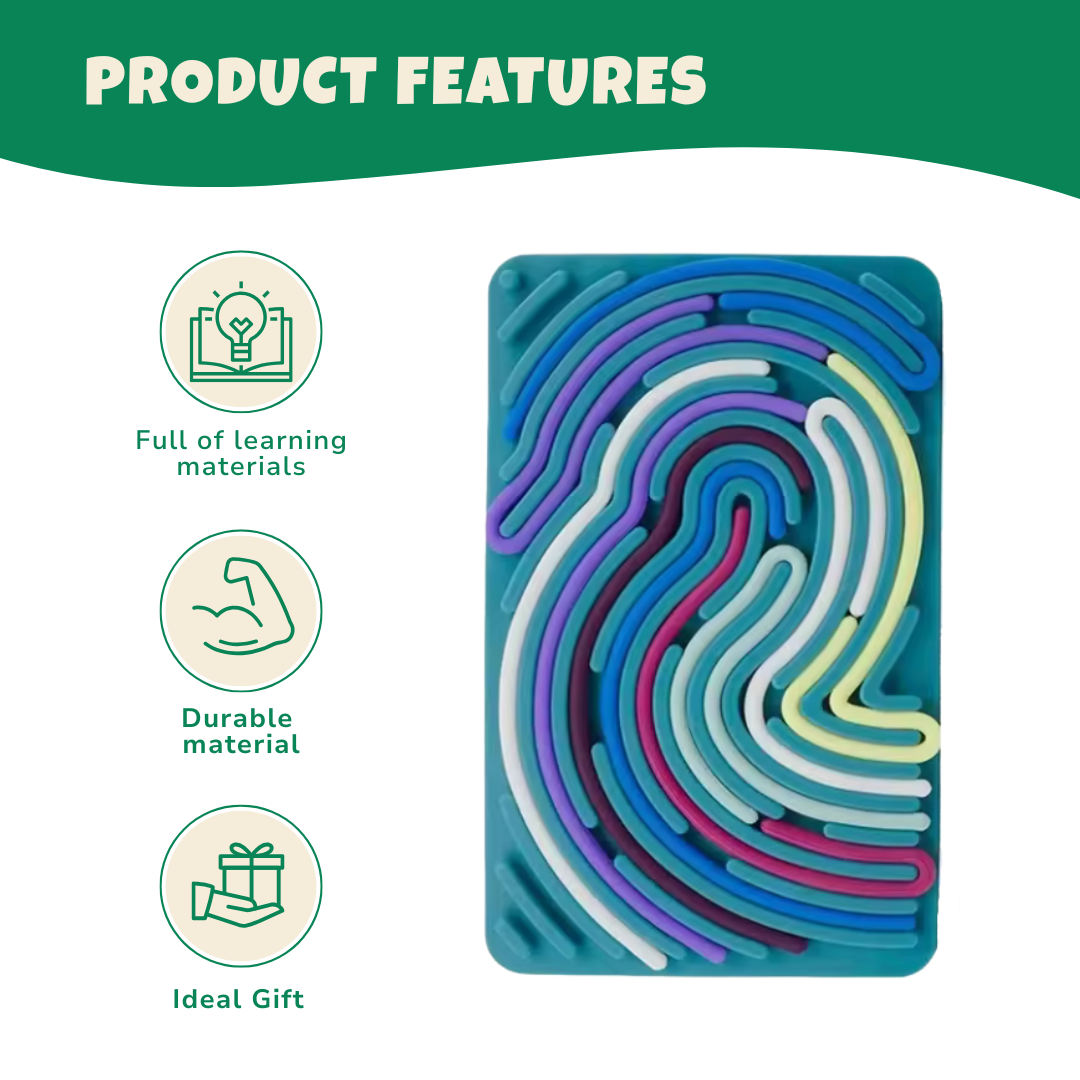 Montessori Silicone Sensory Board with Adhesive Colorful Strips