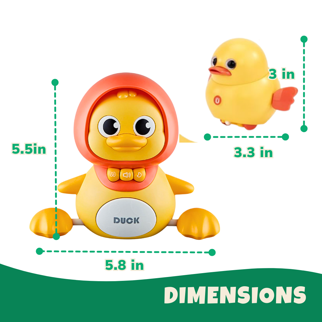 Crawling Duck Toy Music, LED Night Light, Sounds - Magnetic Ducklings