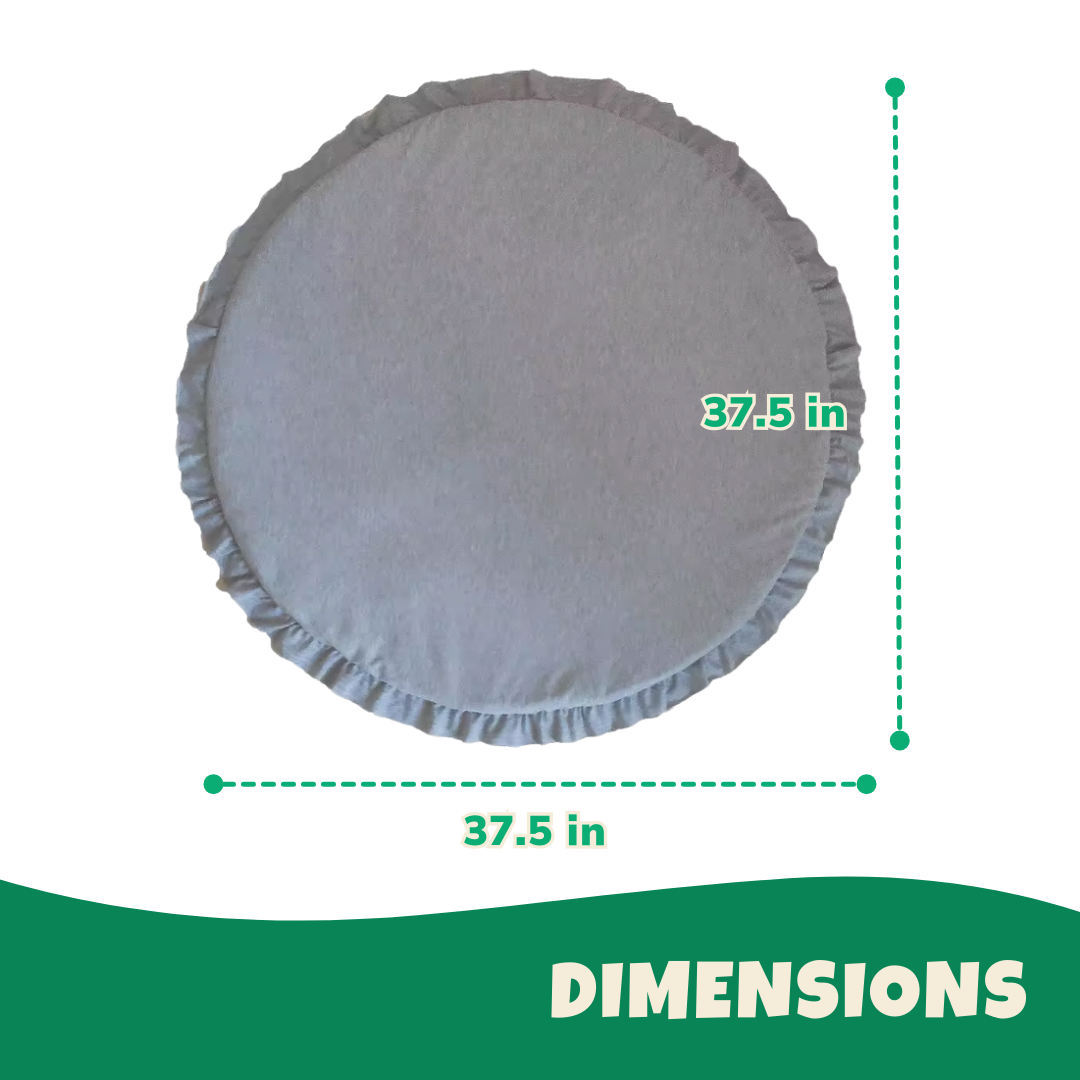 Round Cotton Play Tent Mat, Soft Nordic-Style Cushion for Kids’ Rooms