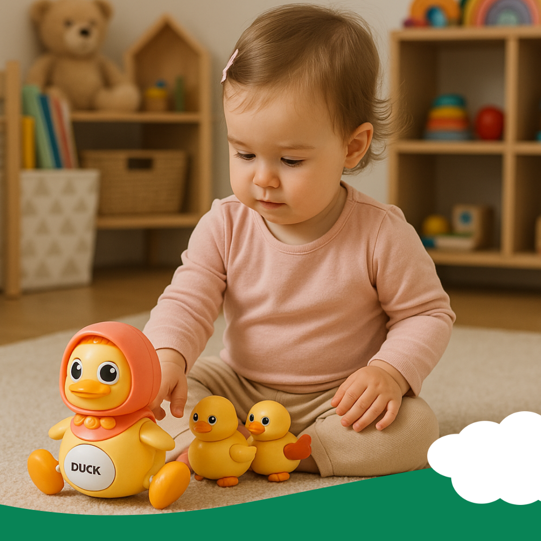 Crawling Duck Toy Music, LED Night Light, Sounds - Magnetic Ducklings