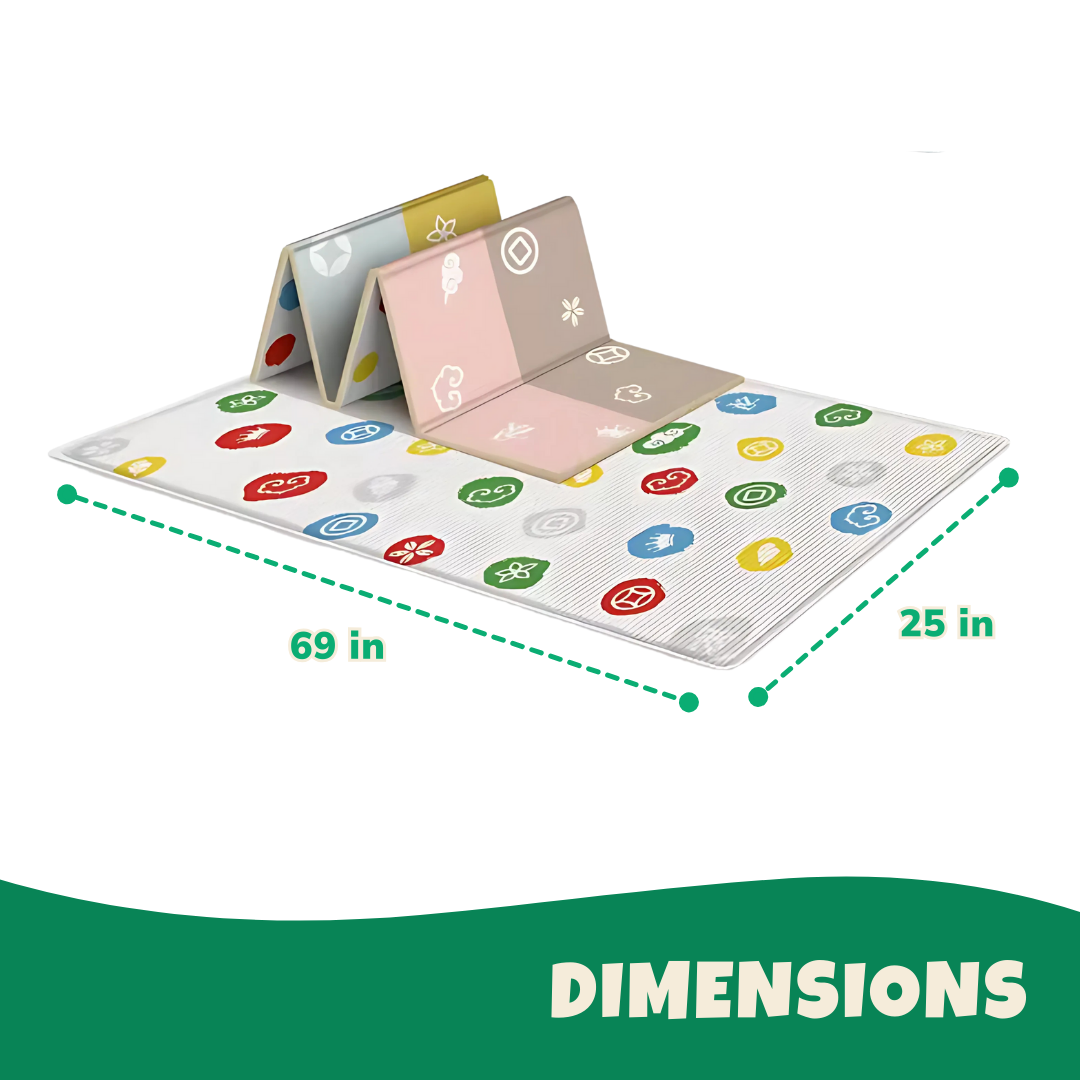 Foldable Waterproof Baby Play Mat with Double-Sided Cartoon Surface