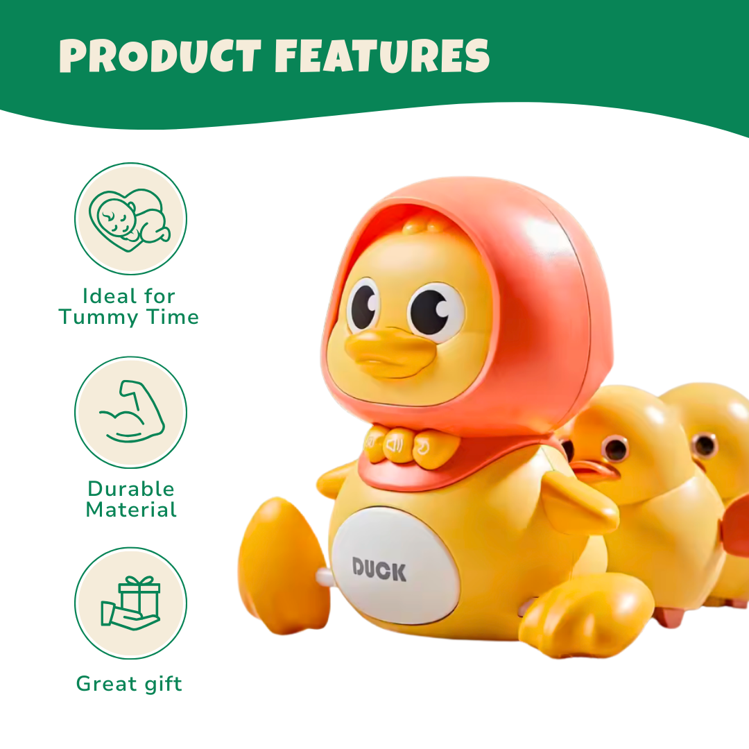 Crawling Duck Toy Music, LED Night Light, Sounds - Magnetic Ducklings