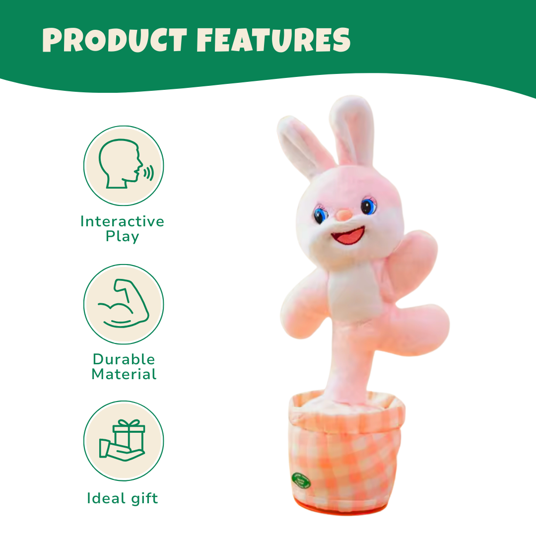 Interactive Dancing Plush – Repeating, Talking, Singing Rabbit or Cow
