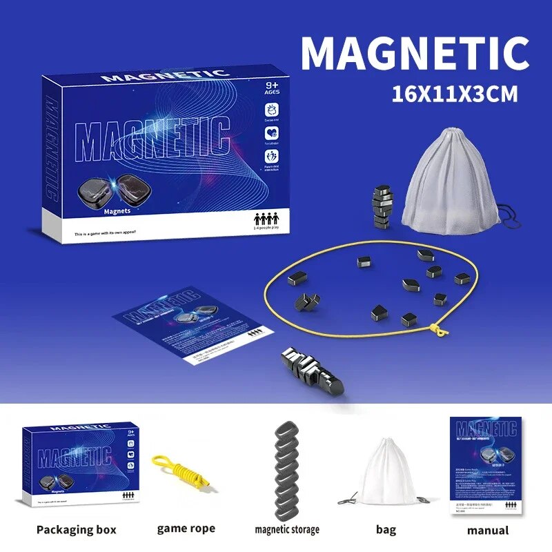 Magnetic Set With Rope Box And Puzzle Challenge Game for Kids