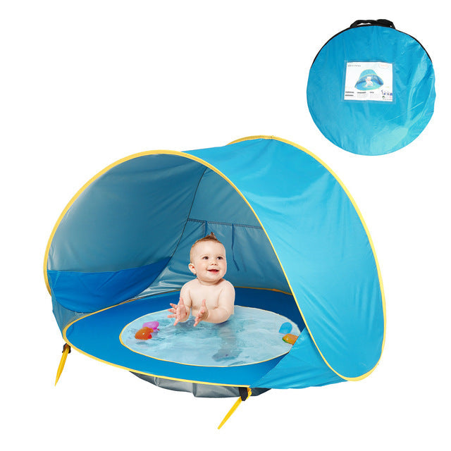 Baby Beach Tent with UV Shade, Pool & Mesh Back Panel Ventilation