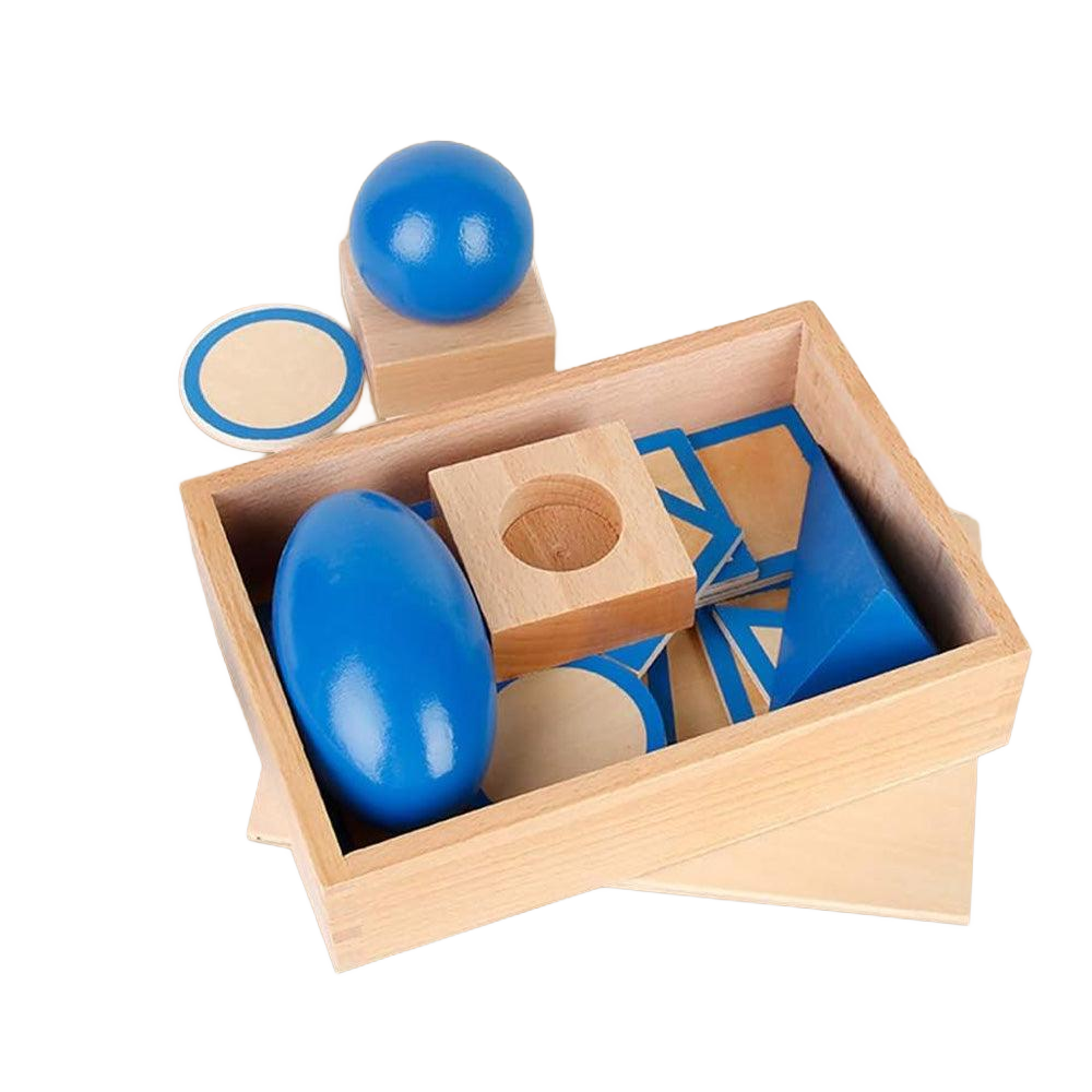 3D Geometric Solids – Durable Wooden Math Learning Set