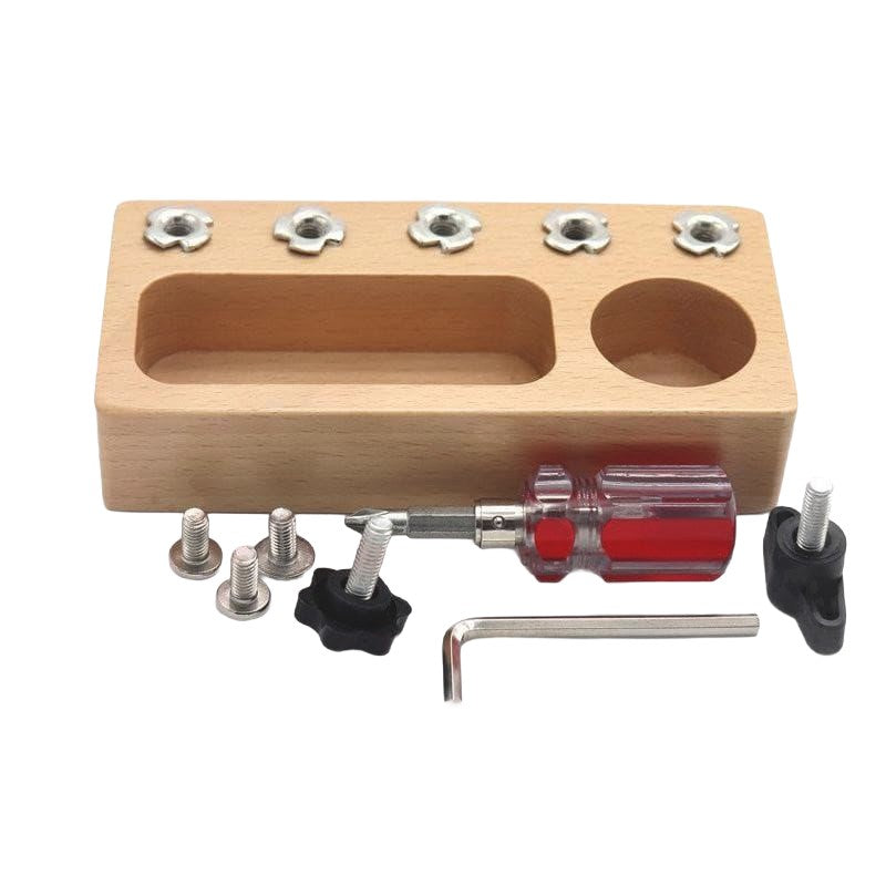 Portable Wooden Screwdriver Board with Built-in Tool Storage