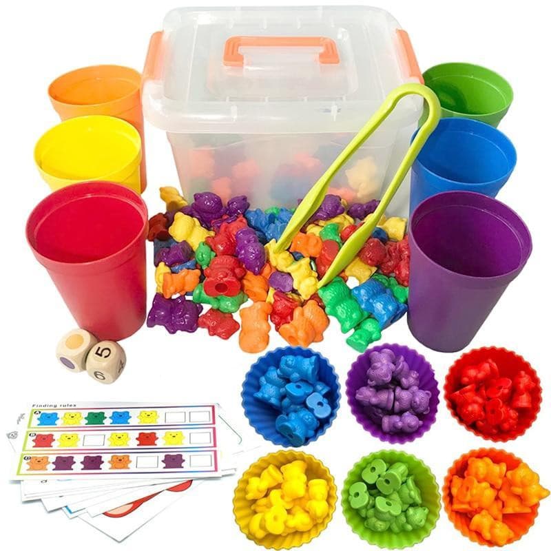 Rainbow Counting Bears Sorting Game with Matching Activity Cards