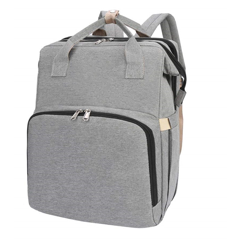 Backpack with Foldable Crib, USB Port, Bottle Holder