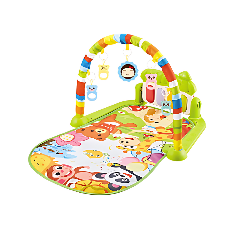 Musical Baby Play Mat with Tactile Pads, Sound Zones and Animal Tones
