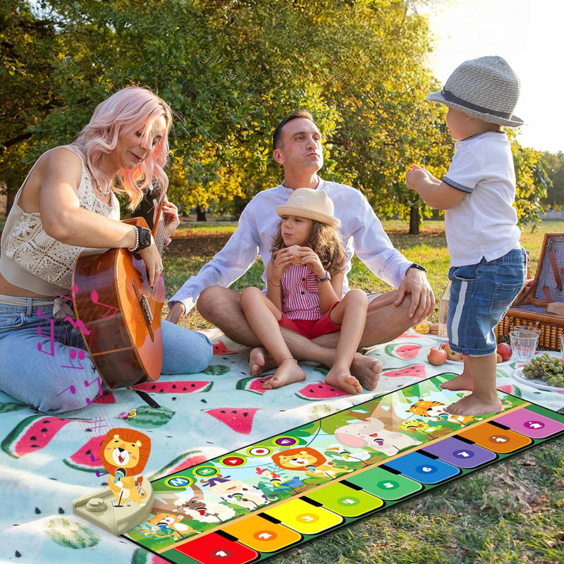 Baby Piano Mat with 10 Animals, Musical Dance Pad for Toddlers 1-3