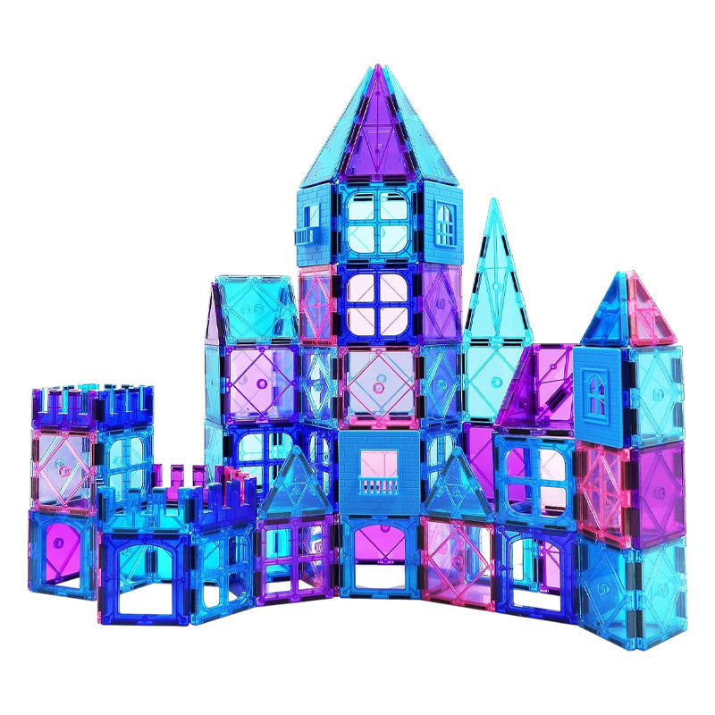 Magnetic Tiles Set 100PCS, Girls Building Blocks Toy 3D Castle