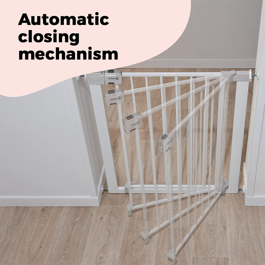 Auto-Closing Baby Gate – One-Hand Operation, Pressure-Mounted