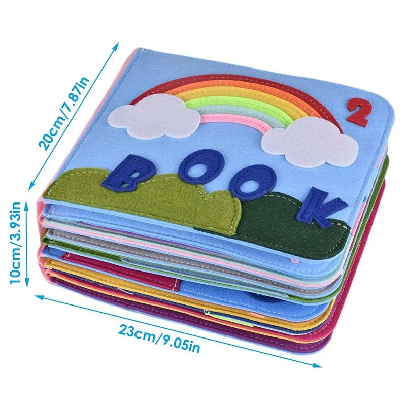 Quiet Book for Toddlers – 3D Felt Sensory Pages with Velcro Activities