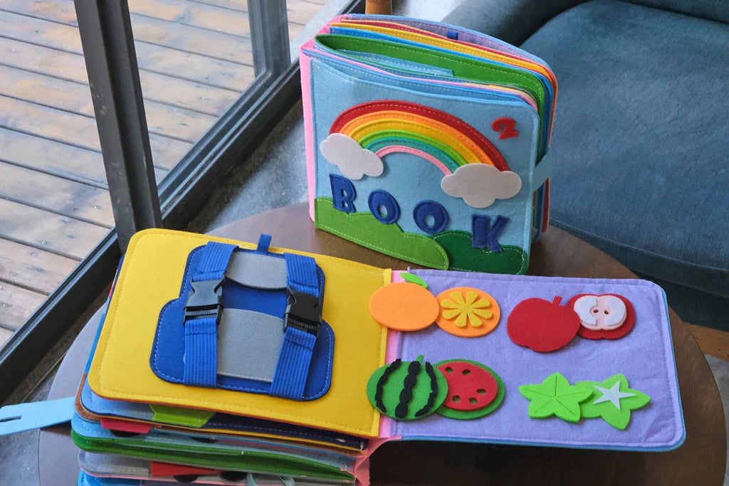 Quiet Book for Toddlers – 3D Felt Sensory Pages with Velcro Activities