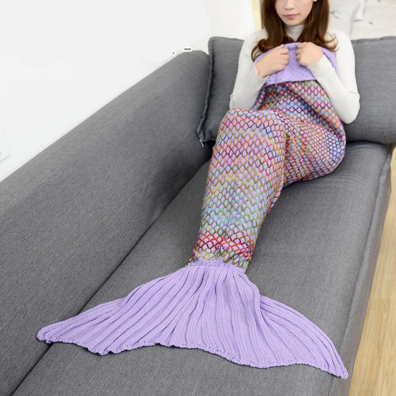 Mermaid Tail Blanket for Kids with Wiggle Room and Full Foot Coverage