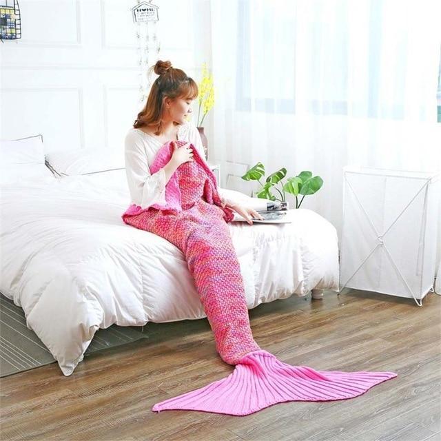 Mermaid Tail Blanket for Kids with Wiggle Room and Full Foot Coverage