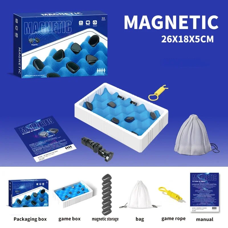 Magnetic Set With Rope Box And Puzzle Challenge Game for Kids